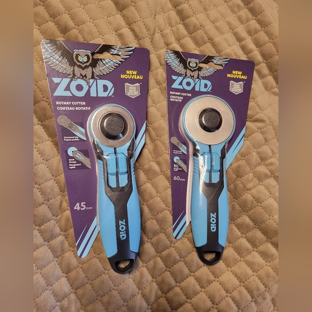 ZOID 45mm,‎ 60mm Rotary Cutter Soft Touch Handle Quilting Sewing NEW In Package